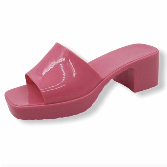 Pink Jelly Block Heels - Picture 7 of 13